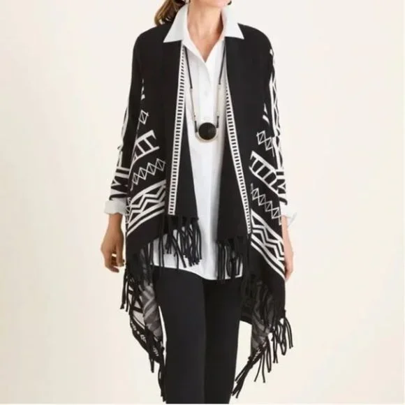 Chico's Aztec Wrap Cardigan Size 1 (Small 8/10) - Picture 4 of 12